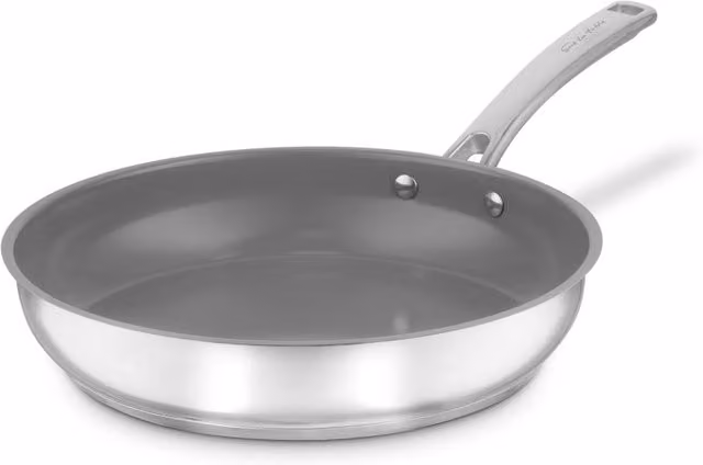 Sur La Table Silver Stainless Steel and Aluminium Frying Pan with Ceramic Non-Stick Coating, Diameter: 30 cm