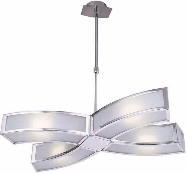 Netlighting Duna GU10 4-Light Suspended Pendant Light in Polished Chrome and Grey – 1