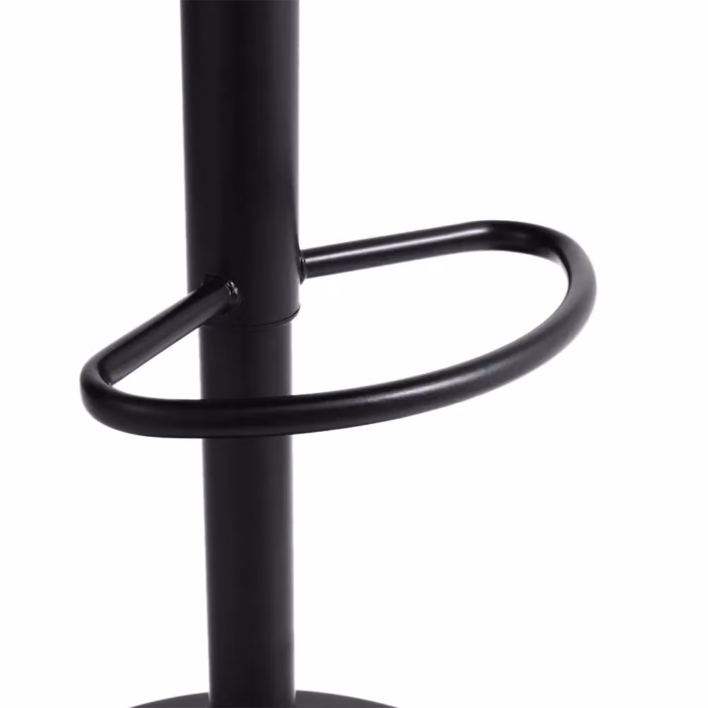 Living and Home Set of 2 Black PU Leather Diamond Lattice Swivel Bar Stools with Height Adjustment and Footrest – 8
