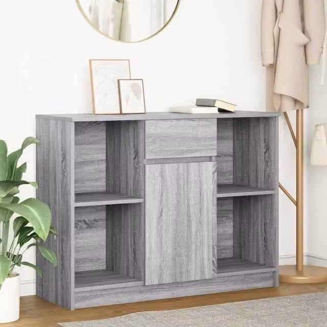 Berkfield Home Grey Sonoma Sideboard with Drawer, W/D/H: 101 x 35 x 76 cm – 1