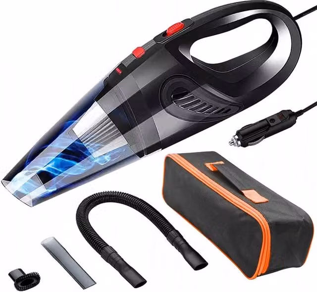 Kelvenix Portable Car Vacuum Cleaner in Black with Washable Filter