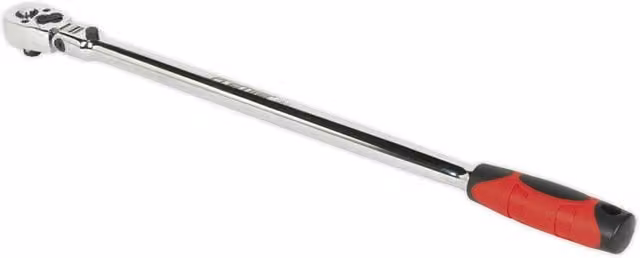 Loops 455mm Extra-Long Flexi-Head Ratchet Wrench with 3/8 inch Square Drive and 72-Tooth Pear Head in Silver and Multicolour