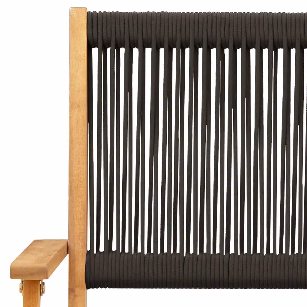 Berkfield Home Set of 4 Folding Garden Chairs in Black Acacia Wood – 4