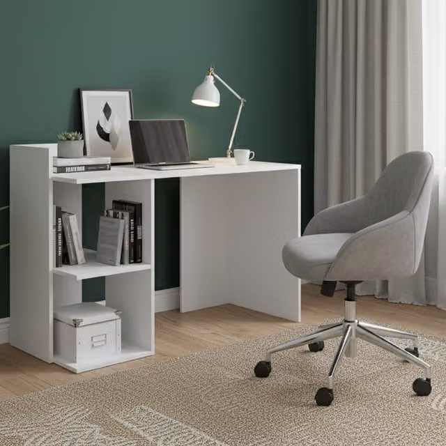Shefa Line Iris Modern White Computer Desk