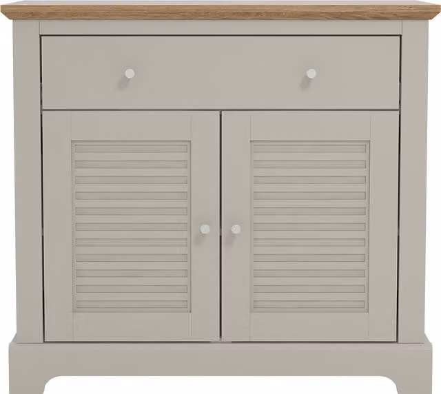 Galano Milan Modern Oak Wood Sideboard in Grey with 2 Doors and 1 Drawer
