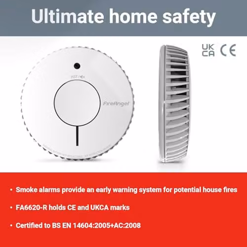 FireAngel White Battery Powered Optical Smoke Alarm – 3