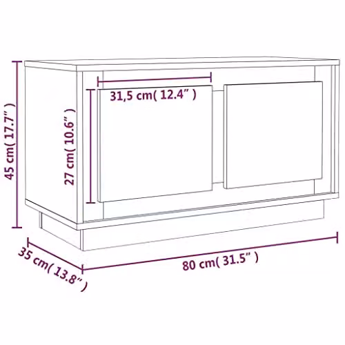 vidaXL Media Unit in Concrete Grey, W/D/H: 80 x 35 x 45 cm – 3