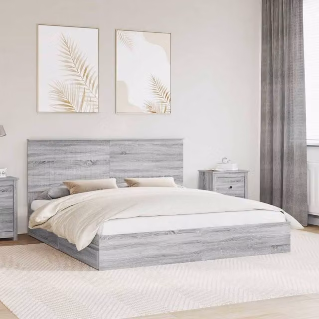 Berkfield Home Grey Sonoma Storage Bed with Drawers, W/D/H: 180 x 200 cm, Engineered Wood