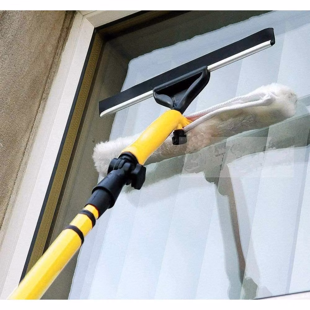 VOGREX Window Cleaning Kit with Telescopic Pole and Squeegee in Yellow – 2