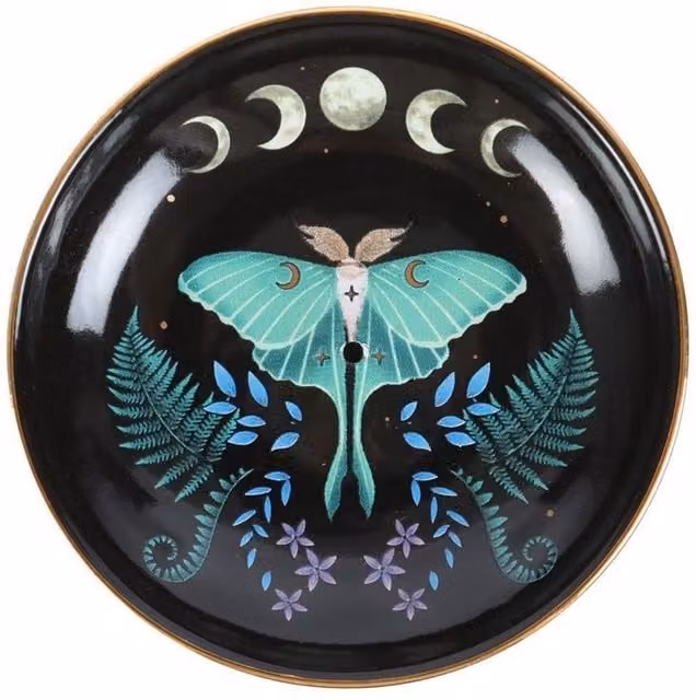 Something Different Ceramic Luna Moth Incense Holder in Black