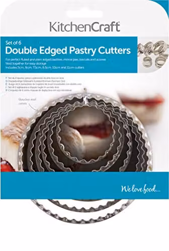 KitchenCraft Stainless Steel Double Sided Cookie and Pastry Cutter Set, 6 Pieces, Silver – 2