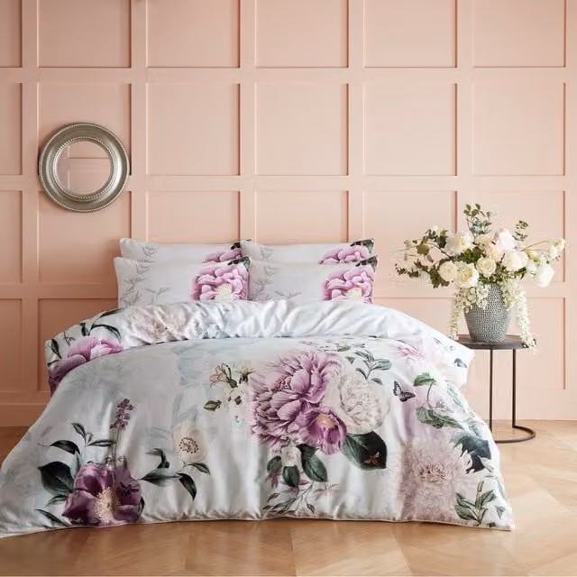 Krista Reversible Floral Duvet Cover Set, Multicolour, W: 90 cm, L: 200 cm