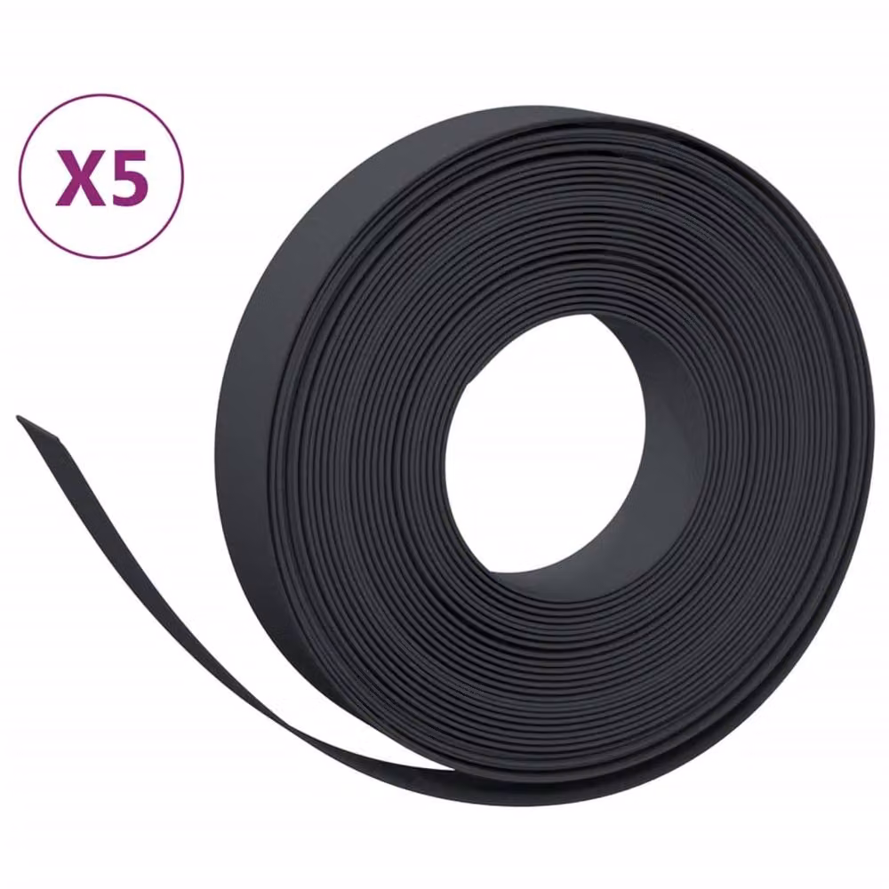 Berkfield Home Durable Polyethylene Garden Edgings, Black, 10 m (5 x 2 m) – 3