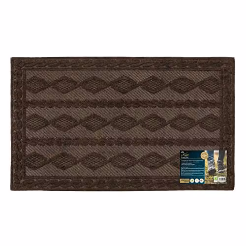 JVL Knit Rubber Backed Indoor Doormat, Brown, W: 40 cm, D: 60 cm – 5