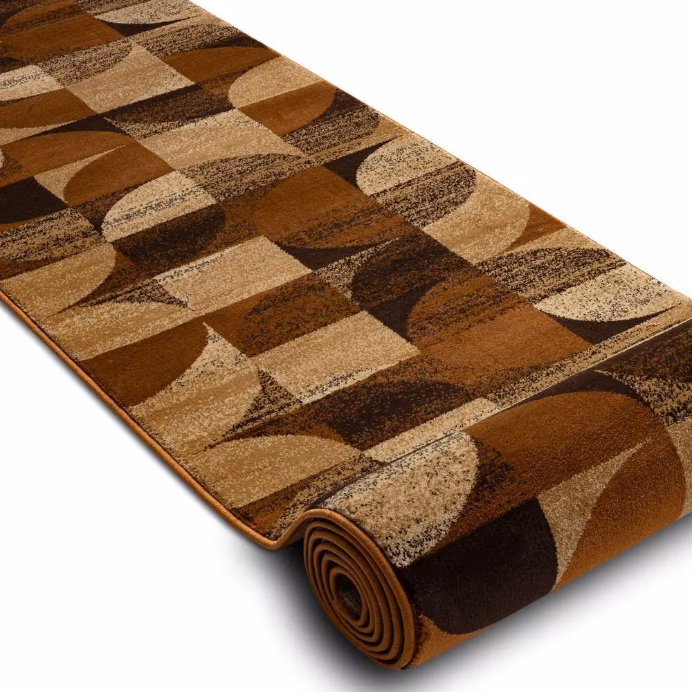 RugsX Royal H387 Geometric Runner in Brown, W: 80 cm, L: 170 cm – 2