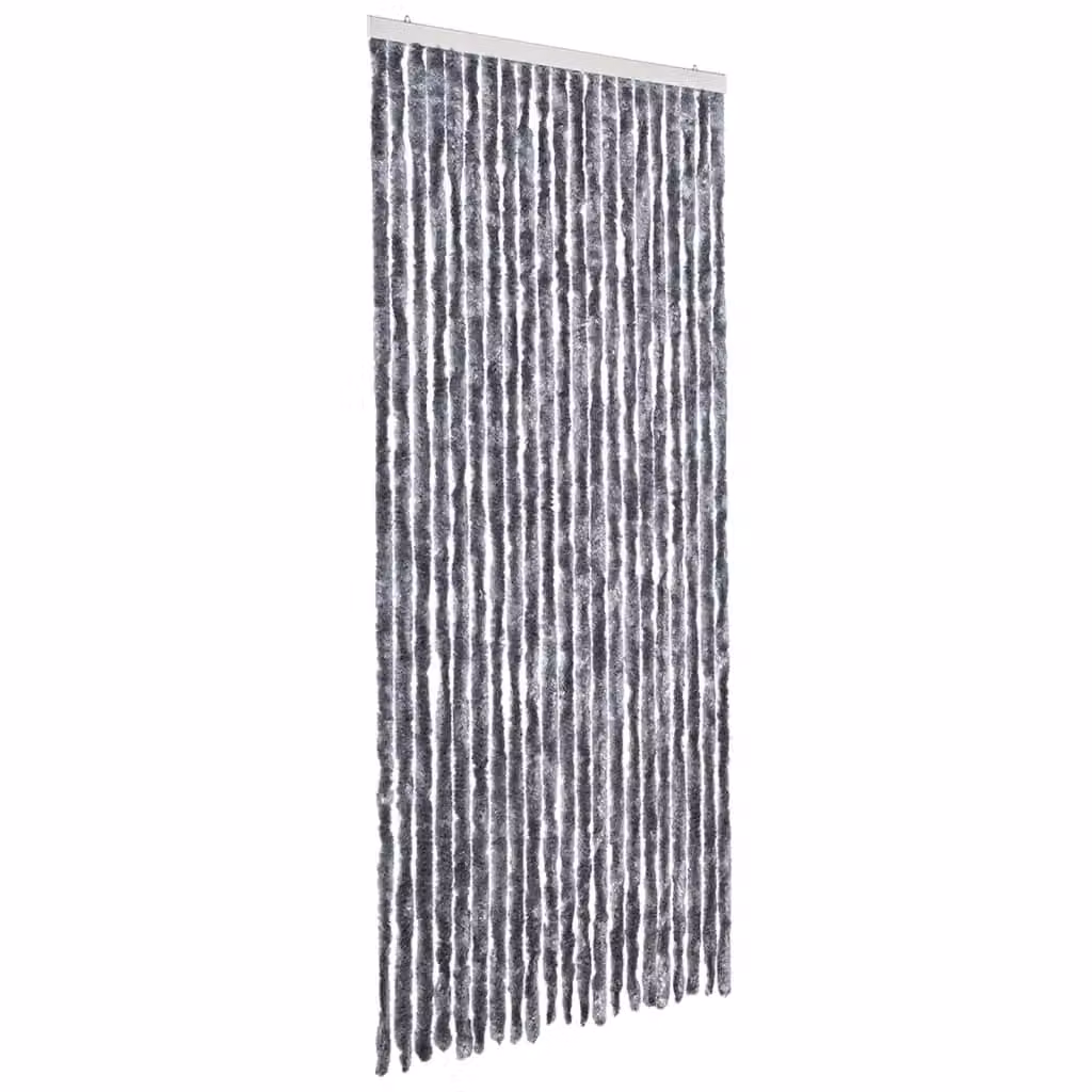 Berkfield Home Silver Striped Chenille Insect Curtain, W/H: 90 x 220 cm – 2