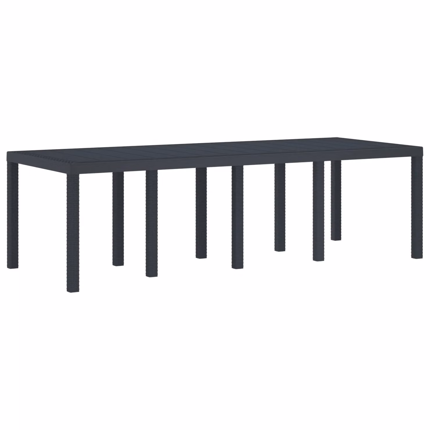 Berkfield Home Anthracite Poly Rattan Garden Table W/D/H: 250 x 100 x 73 cm – 2