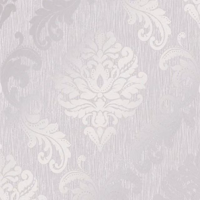 I Love Wallpaper Chelsea Glitter Damask Wallpaper in Grey and Silver