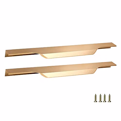 highdecora Small Profile Aluminium Bar Pull Handle for Furniture, Wardrobes, Kitchen Cabinets and Drawers, Gold
