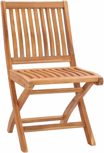 Berkfield Home Set of 2 Folding Garden Chairs in Brown Solid Teak Wood – 1