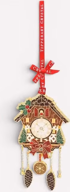Tipperary Sparkle Multicolour Hanging Cuckoo Clock Decoration with Star and Bird Motifs