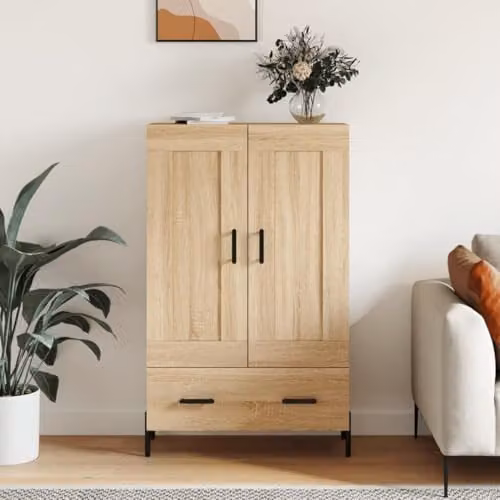 vidaXL Modern Highboard in Brown Sonoma Oak, W/D/H: 69.5 x 31 x 115 cm – 2