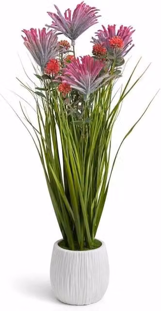 SPETLEK Potted Red Larch Tree with Pink and Purple Flowers for Tabletop Garden Decor – 1