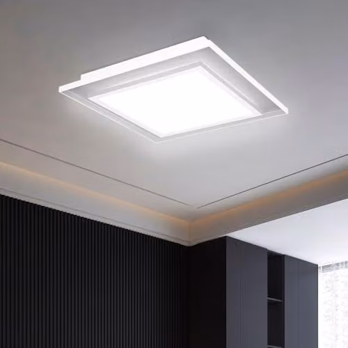 Globo Lighting Netlighting Murphy Square LED Ceiling Light, White and Multicolour, Dimmable with Remote Control, 24 W, 1500 lm, W/D/H: 44.3 x 44.3 x 6.3 cm – 3
