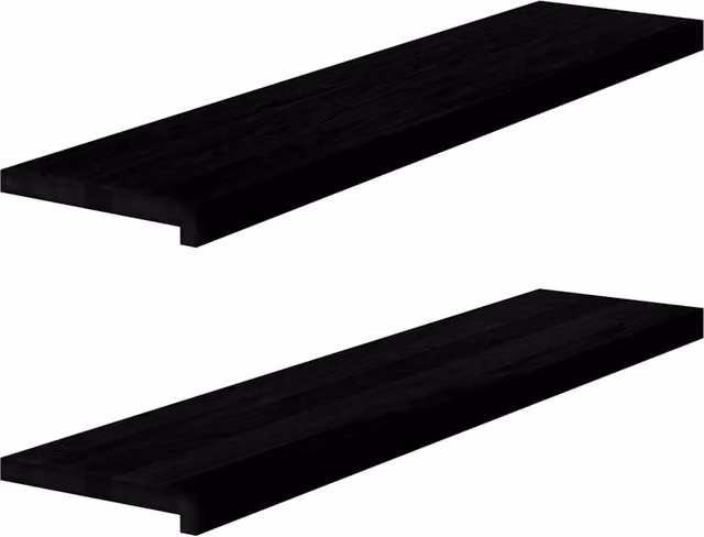 Berkfield Home Solid Oak Wood Window Sills, 2 Pack, Dark Brown, W: 110 cm, D: 25 cm, H: 2 cm