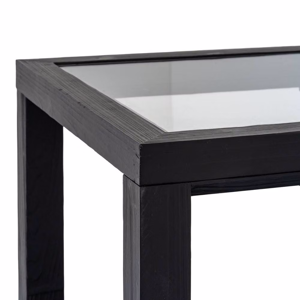 Lemon Pavilion Furniture and Decor Lennox Side Table, Black Wood, W: 50 cm, D: 50 cm, H: 65 cm – 4