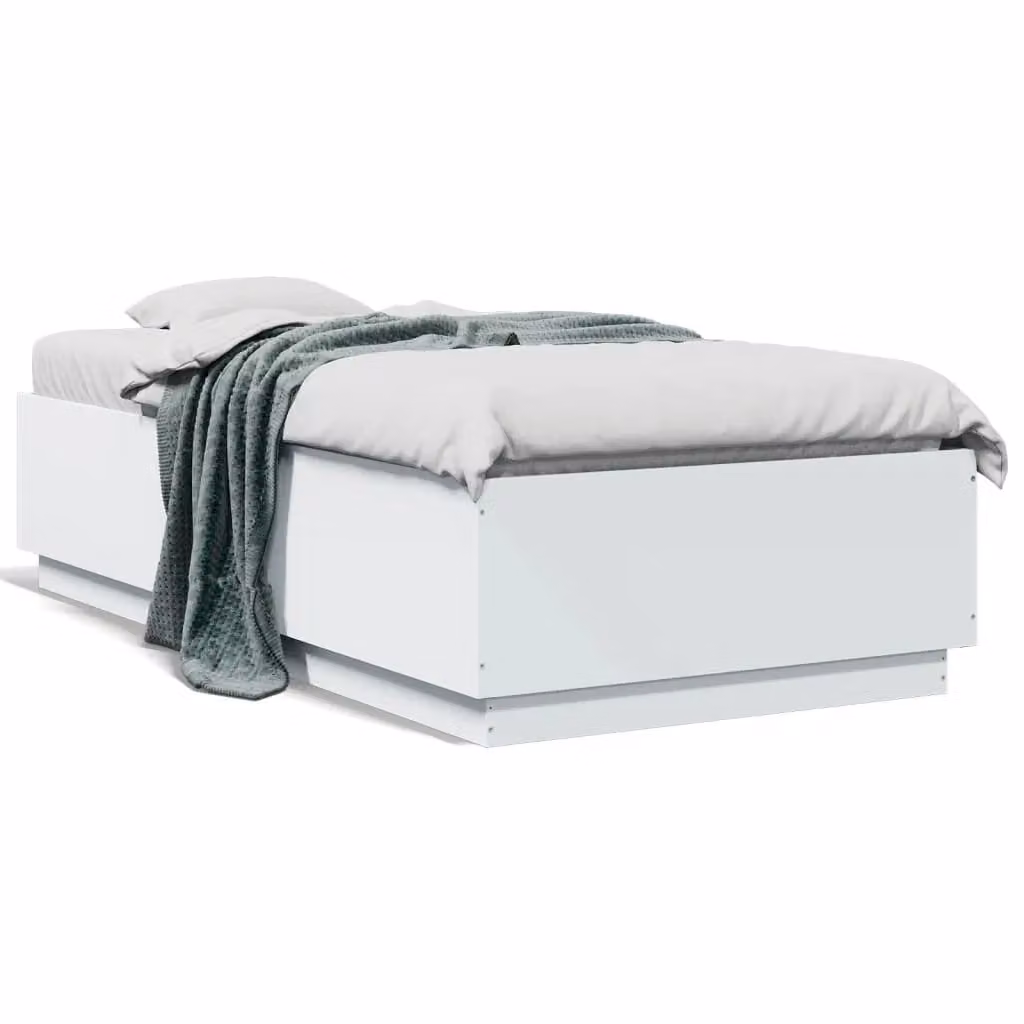 Berkfield Home Small Single Bed Frame in White, W/D/H: 75 x 190 cm – 2