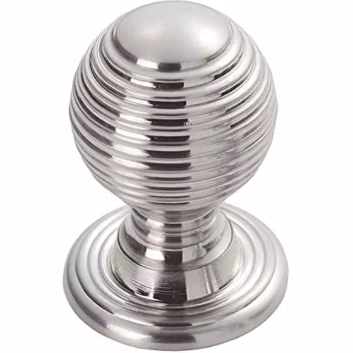 Loops Textured Reeded Ball Cupboard Door Knob in Polished Chrome