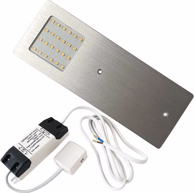 Loops Aluminium Ultra-Slim Rectangular LED Under Cabinet Kitchen Light and Driver Kit, Warm White, W/D/H: 365 x 120 x 40 mm – 1