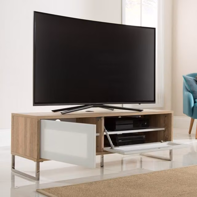Alphason Helium 1200mm TV Stand in Light Oak