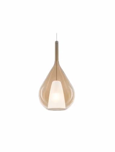 Netlighting Kalique Ideal Lux Amber Teardrop Dome Pendant Ceiling Light, Diameter: 28 cm