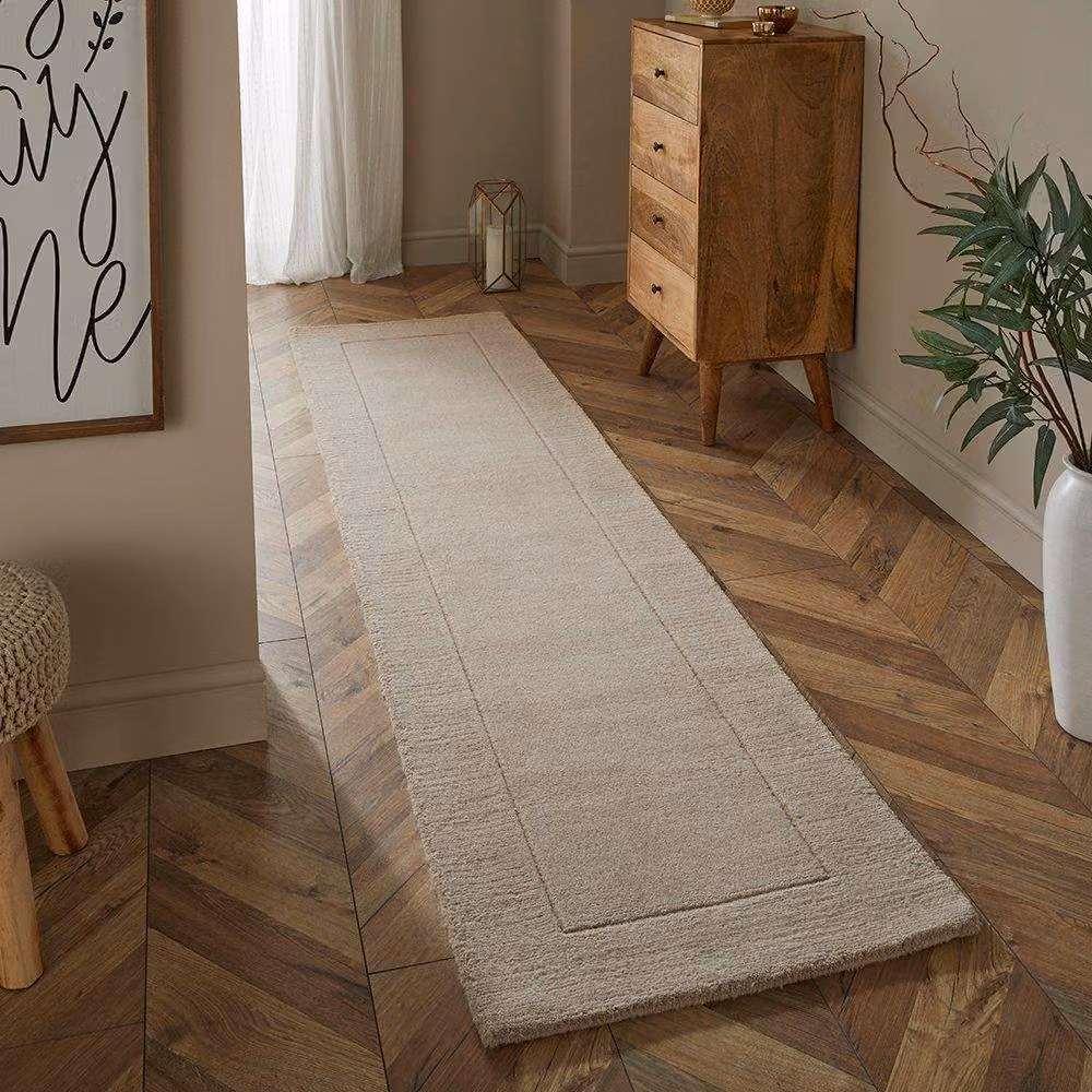Esselle Esme Wool Runner in Beige with High-Low Effect, W/D/H: 60 x 230 cm – 3