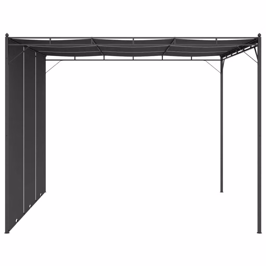 Berkfield Home Garden Gazebo with Side Curtain, Anthracite and Black, W/D/H: 300 x 300 x 225 cm – 3