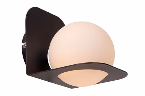 Lucide Davy Black IP44 Wall Light for Bathrooms with Glass Sphere and G9 Base