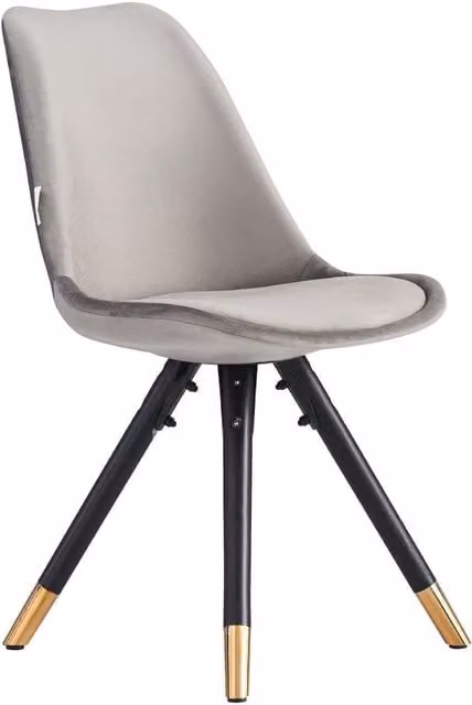 Life Interiors Sofia Ergonomic Modern Dining Chair Upholstered in Dark Grey Velvet with Gold Metal Legs – 2