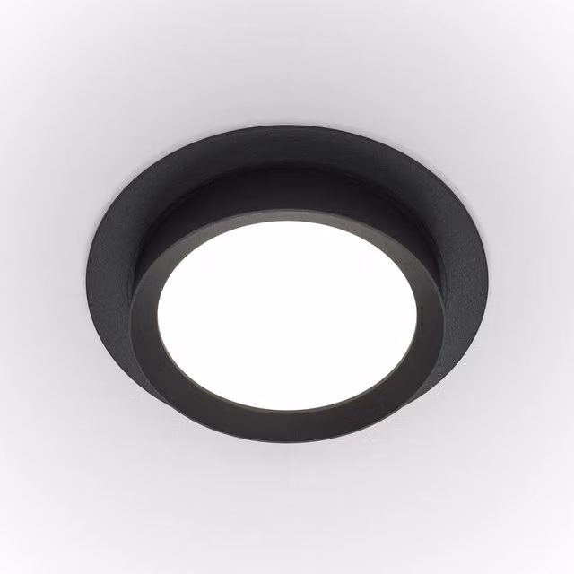 Maytoni Hoop Round Recessed Downlight Black GX53