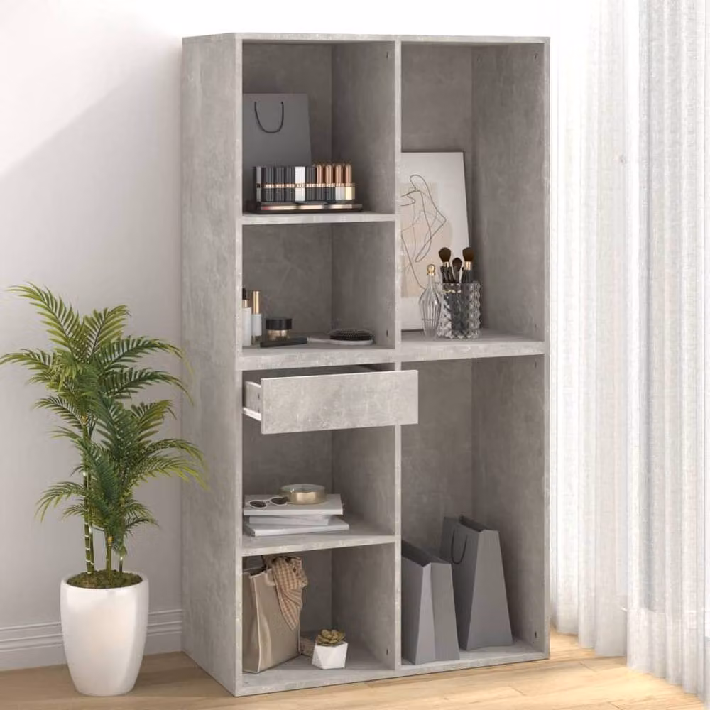 Berkfield Home Elegant Cosmetic Cabinet in Concrete Grey, W: 80 cm, D: 40 cm, H: 75 cm – 2