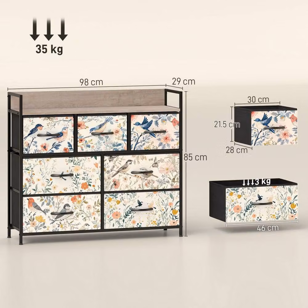 Wyld Haus Tonona 7 Drawer White Fabric Chest – 4