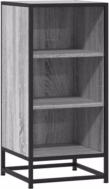 Berkfield Home Industrial Grey Sonoma Sideboard in Engineered Wood and Metal, W/D/H: 35.5 x 35.5 x 76 cm
