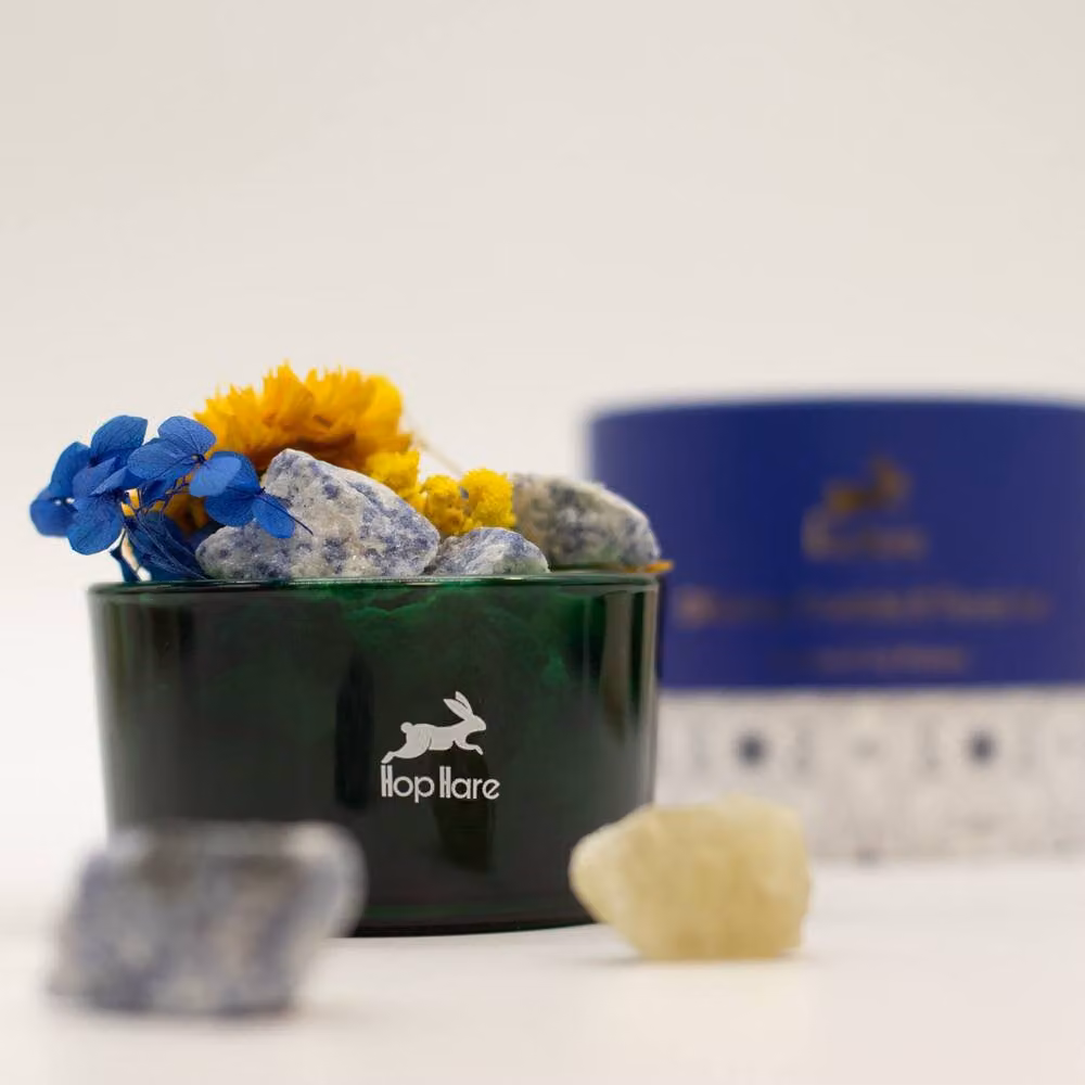 Serenityy H+H Sun Diffusing Crystals and Floral Set with Sodalite and Flowers in Green – 3