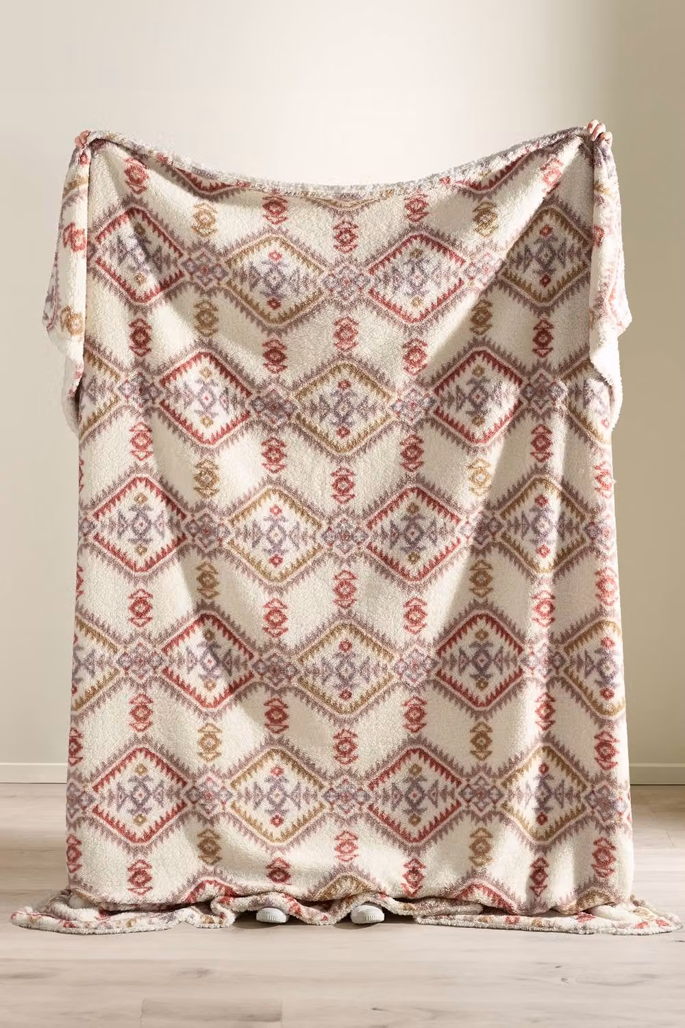 Catherine Lansfield Tribal Fleece and Sherpa Reverse Cosy Blanket Throw in Natural and Beige, W: 200 cm, D: 240 cm – 2