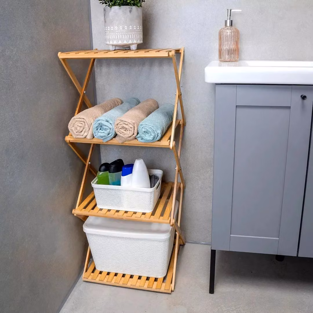 EONLION 4-Tier Bamboo Freestanding Bathroom Storage Rack in Brown – 2