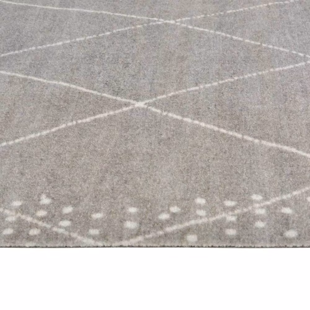 Berkfield Home Washable Grey Velvet Kitchen Rug with Diamond Pattern W: 60 cm, L: 180 cm – 3