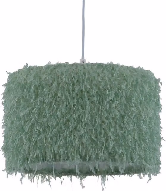 First Choice Lighting Rogers Green Shaggy Easy Fit Pendant Shade, Diameter: 30 cm – 1