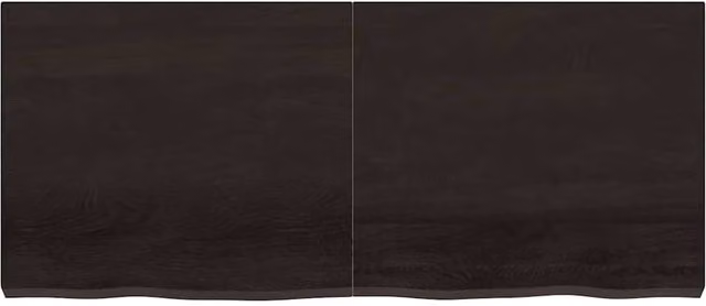 Berkfield Home Beautiful Wall Shelf in Dark Grey and Dark Brown Treated Solid Oak, W: 140 cm, D: 60 cm, H: 2-6 cm – 1