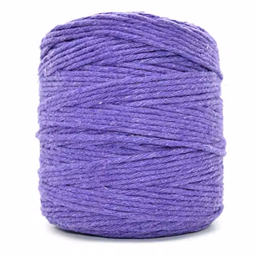 SolaDirect Premium Purple Macrame Cord, 200 m of 3 mm Thick Natural Cotton Thread Yarn for DIY Crafts and Home Decoration
